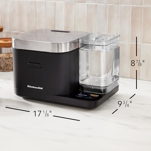 KitchenAid Grain and Rice Cooker 8 Cup Automatically Sensing Integrated Scale + Water Tank for Home Cooks