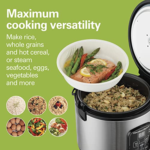 Hamilton Beach Digital Programmable Rice Cooker & Food Steamer, Stainless Steel, 8 Cups Cooked (4 Uncooked)
| Hamilton