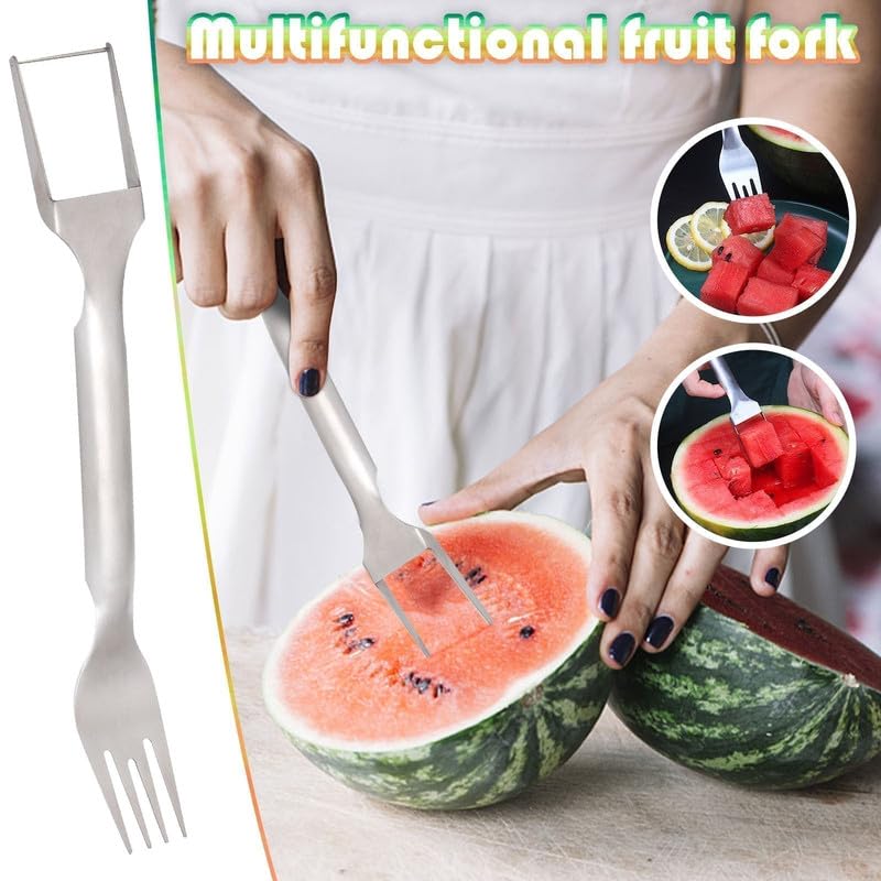 2-in-1 Stainless Steel Fruit Cutter for Home Kitchen (1 Pcs)
| 2024 New Watermelon Fork Slicer Tool (1 Pcs)
| Dual Head
